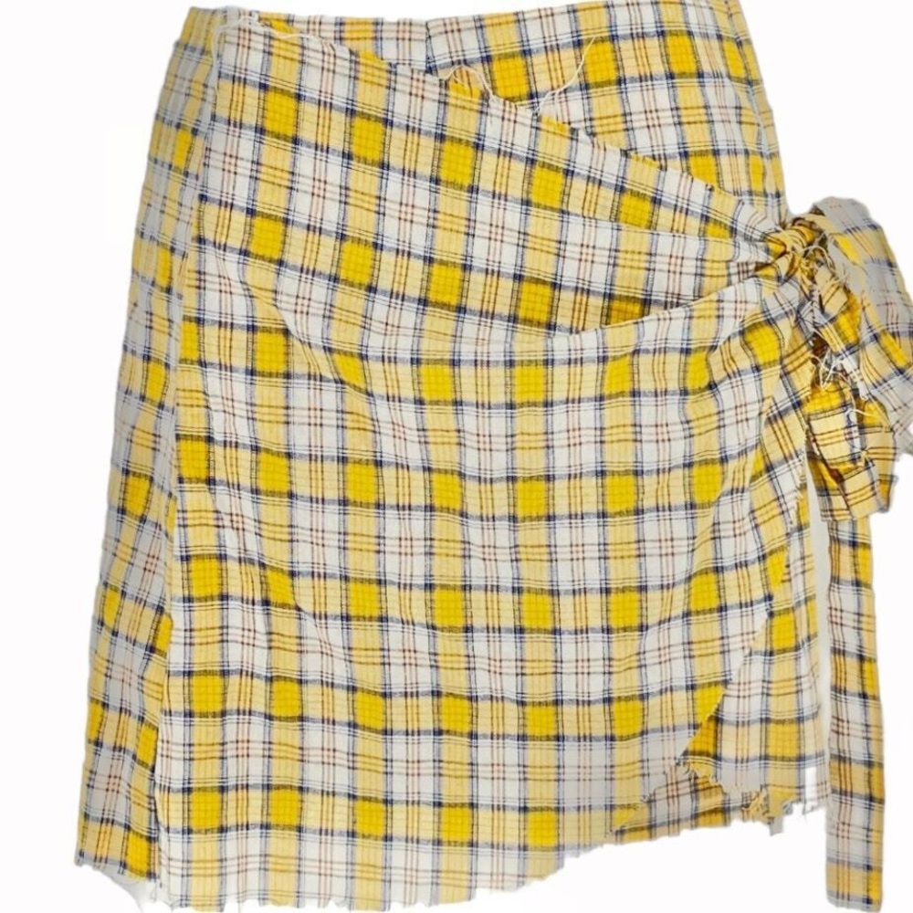 Flannel Plaid Wrap Skirt